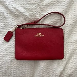 Coach Red Leather Wristlet